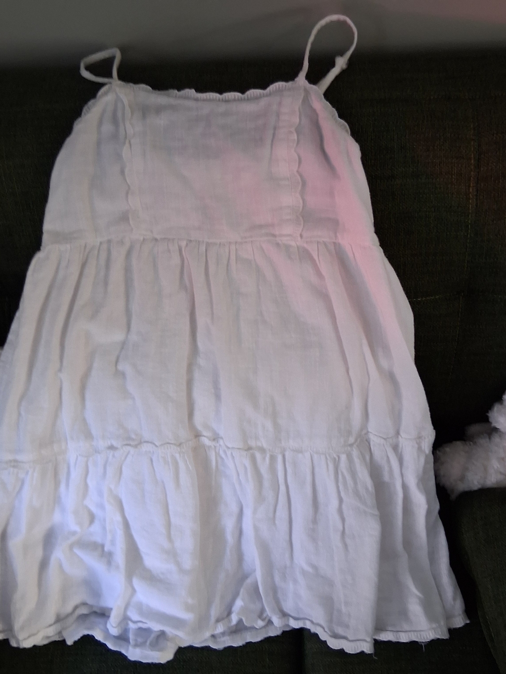 Aeropostale Women’s White Tiered Linen Teddy Top 100% cotton Xs